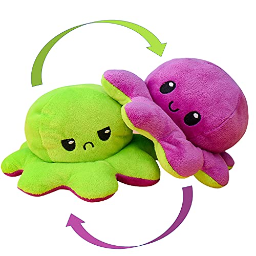 KUNSTIFY Peluche Octopus Mood Peluche Polpo Peluche Polpo per Ragazze, Donne, Bambini e Che vogliono Esprimere Il Loro Umore Regalo per la Fidanzata (Viola Verde)