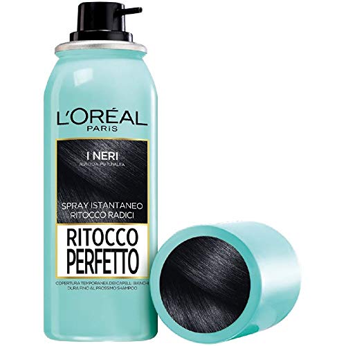 L Oréal Paris Ritocco Perfetto, Spray Istantaneo Correttore per Radici e Capelli Bianchi, Colore: Nero, 75 ml