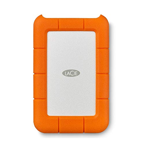LaCie Rugged Mini, 5 TB, Hard Disk Esterno, Resistente agli Urti e alle Cadute, per PC e Mac, incl. USB-C senza cavo USB-A, Arancione Grigio, 2 anni Rescue Services (STJJ5000400)