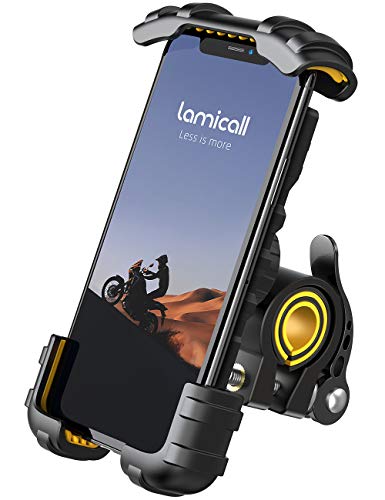Lamicall Supporto Telefono Bicicletta, Metallico Supporto Motociclo - Manubrio Supporto Cellulare per iPhone 12 Mini, 12 Pro, 11 Pro, Xs Max, X, 8, 7, 6, Samsung S10 S9 S8, 4.7-6.8 Pollici Smartphones