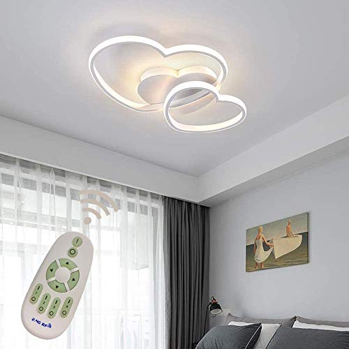 Lampada da soffitto a LED in acrilico con decorazione romantica sul tetto Lampadario creativo a forma di cuore dimmerabile 3000K ~ 6000K (Bianco)