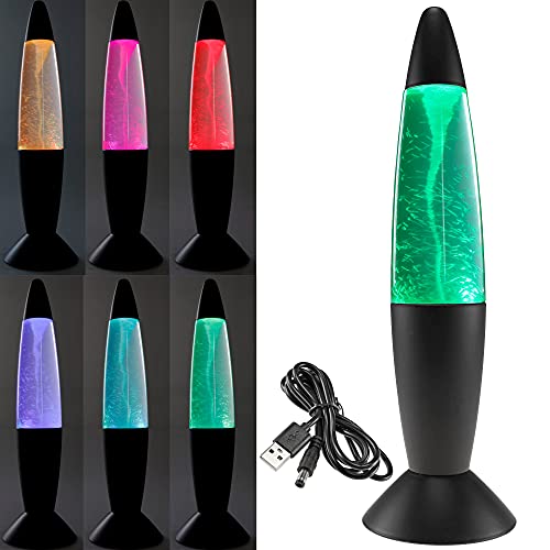 Lampada decorativa Tornado, 37 cm, illuminazione LED e cambiamento di colore, funzionamento a USB, 5 V = o batteria 3 X AA Tornado Gehäuse Schwarz