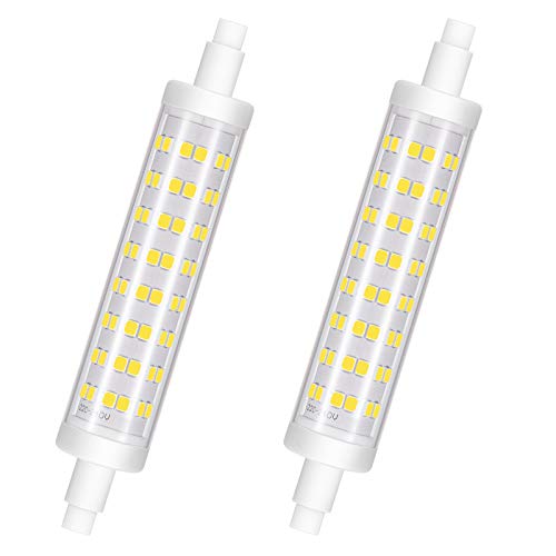 Lampadina LED R7S 118mm Dimmerabile, 10W, Bianco Freddo 6000K, Lampadina LED R7S, Equivalente a Lampadine Alogene da 100W, 960LM, AC 220V - 240V, CRI  85, Senza Sfarfallio, Confezione da 2, Viaus