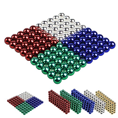 LaoSiJi, 100 sfere magnetiche da 5 mm per lavagne magnetiche, frigorifero 5 mm - 100 Stück 4 colori.