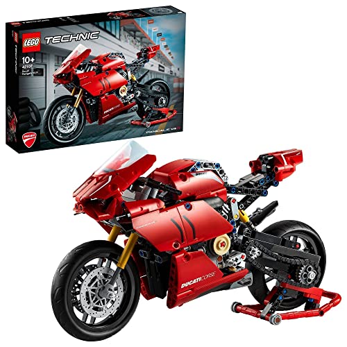 LEGO Technic Ducati Panigale V4 R, Moto Giocattolo da Collezione, Modellismo da Costruire, Replica Modello Originale, Giochi per Adulti, 42107