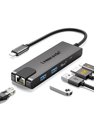 Lemorele Hub USB C Ethernet RJ45 a 1000M - 6 in 1, Spazio Alluminio...