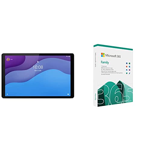 Lenovo Tab M10 HD (2nd Gen) Tablet - Display 10.1  HD (Processore MediaTek Helio P22T + Microsoft Office 365 Family | Codice d attivazione via posta