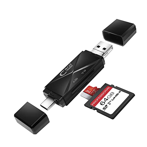 Lettore di Schede, Tipo C Lettore di schede e micro USB 2.0, Adattatore da USB C a Scheda SD Micro SD(TF) per Computer, Smartphone, Tablet con Funzione OTG.