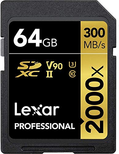 Lexar Professional Scheda SDHC   SDXC, 64 GB, Velocità fino a 300 MB s, 2000x, UHS-II U3, con Lettore USB 3.0