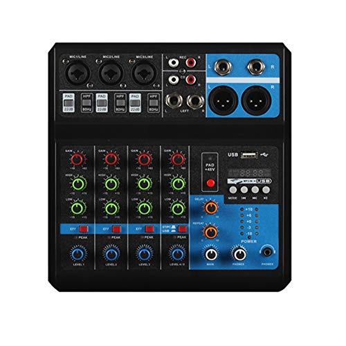 Lifeshow - Mini mixer audio professionale a 5 canali, con Bluetooth...