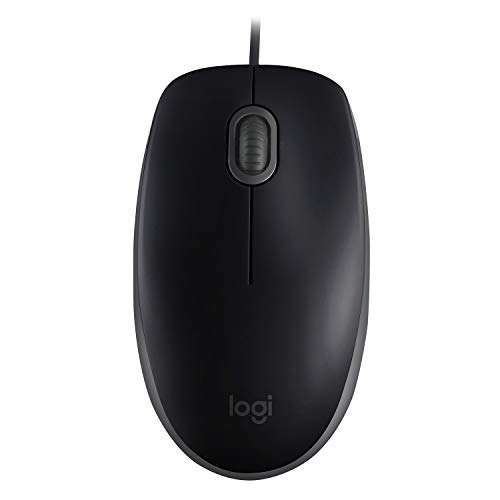 Logitech B110 Mouse USB cablato, pulsanti silenziosi, design confortevole per l uso a grandezza naturale, PC   Mac   Laptop ambidestro - Grigio