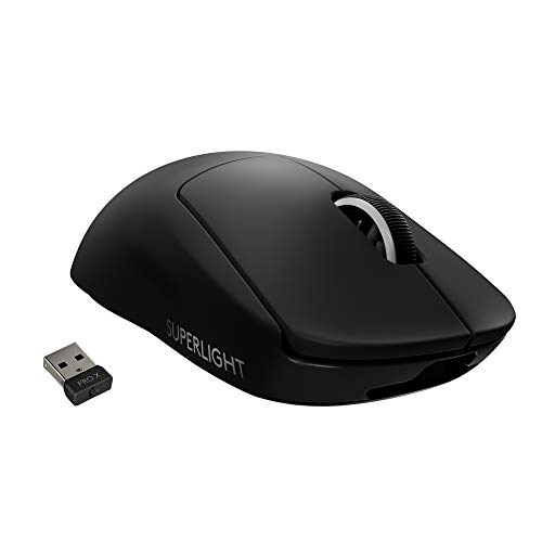 Logitech G PRO X SUPERLIGHT Mouse Gaming Wireless, Sensore HERO 25K, 25.600 DPI, Ultraleggero con 63g, Progettato ‎per eSport, 5 Pulsanti Programmabili, PC Mac Laptop - Nero