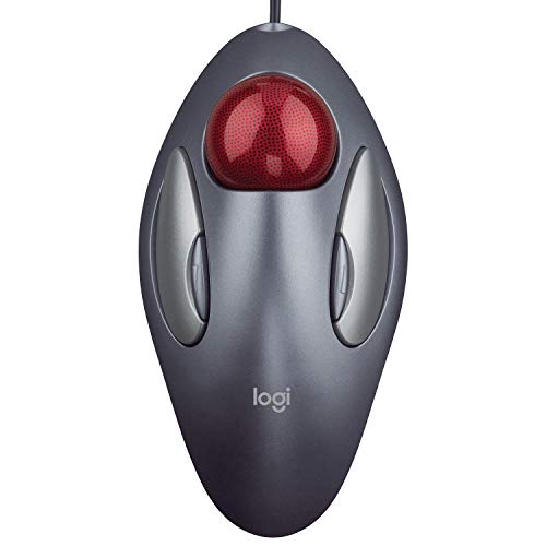 Logitech TrackMan Marble Mouse Trackball Cablato, Controllo Impeccabile, Tracciamento Ottico ‎Marble 300 DPI, Mouse Ambidestro, USB, per PC Mac Laptop, Grigio