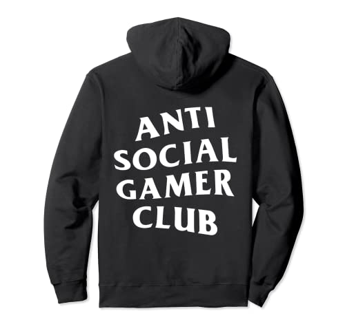 Logo Anti Social Gamer Club Bianco (anteriore + posteriore), Felpa ...