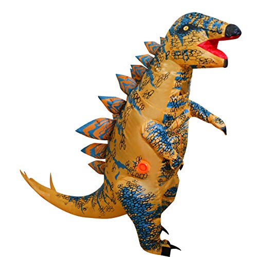 LOLANTA Costume da bambino in costume da dinosauro gonfiabile Stegosaurus spinoso per bambini (marrone)