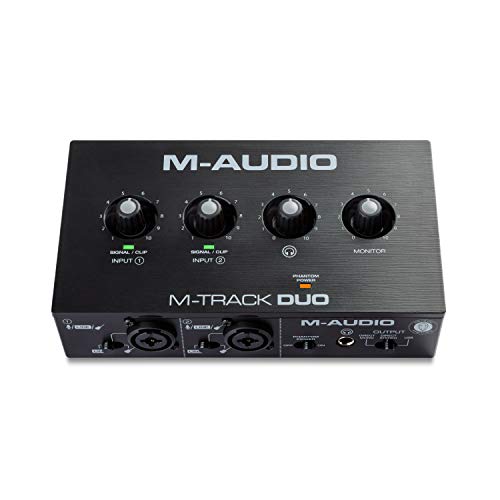 M-Audio M-Track Duo — Interfaccia audio Scheda audio Esterna USB per registrazione, streaming, podcasting con ingressi XLR, Line e DI e software