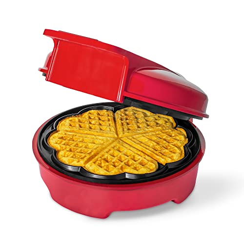 Macchina per Waffle a forma di Cuore - Facle da Rimuovere, Facile da Pulire, Riscaldamento Uniforme, Tempo di Cottura Veloce - 1000 Watt - Macchina pancake - Piastra Waffles e pancake - Di Gadgy