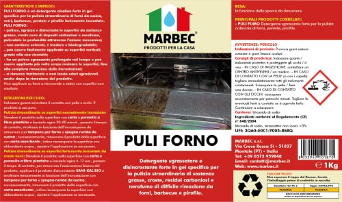 Marbec - PULI FORNO 1KG | Pulitore gel forte igienizzante per forni...