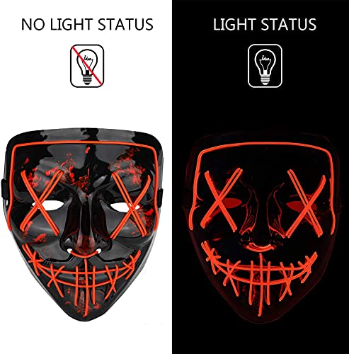 Maschera di Halloween, Maschera di spurgo a LED, 3 modalità di ill...