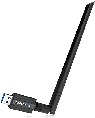 Maxesla Chiavetta WiFi USB, 1200M Antenna WiFi USB per PC, ad Alta velocità 802.11ac 5dBi Dual Band 2.4 5GHz USB WiFi Adattatore, di Rete Chiavetta Internet per PC Desktop Laptop, per Mac OS,Windows