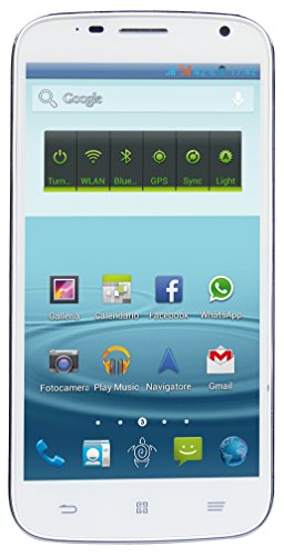 Mediacom G550 QC-Smartphone 5,5 IPS (QuadCore 1,3 GHz 4 GB RAM 512 MB), 5 MPx, Dual Sim, Android 4,2), Colore: Bianco