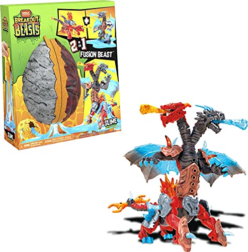 MEGA Construx Breakout Beasts con Slime, 2 Creature in Uno, Giocattolo per Bambini 5+ Anni, GGJ66, multicolore