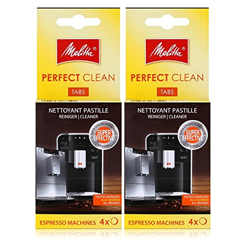Melitta Perfect Clean Espresso Machines, pastiglie per la pulizia, 4 x 1,8 g, confezione da 2