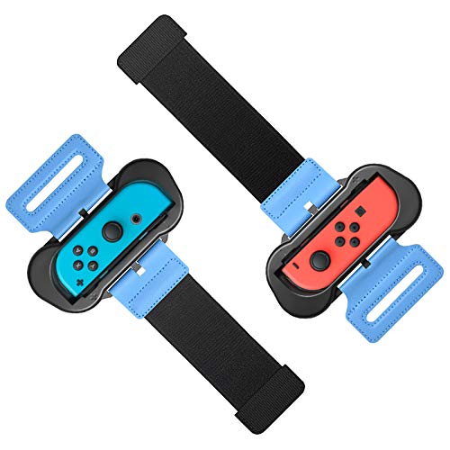 MENEEA Braccialetti per Just Dance 2022 2021 2020 2019 Compatibile con Nintendo Switch Switch OLED, Cinturino Elastico Regolabile Compatibile con JoyCon Controller, 2pcs (Nero)