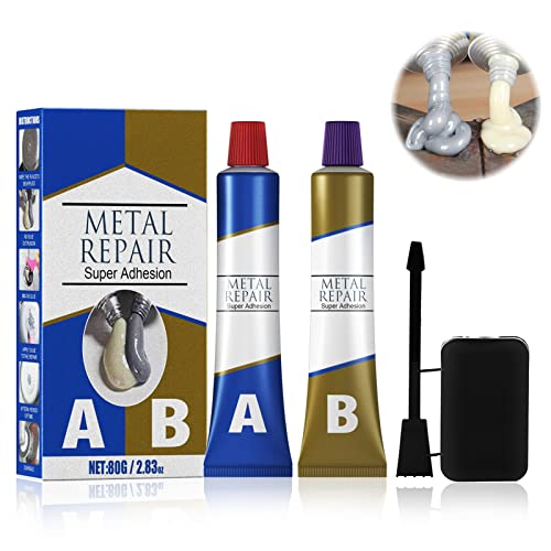 Metal Repair Paste Metal Repair Glue a&b 80G, Magic Welding Glue, Resistenza al Calore Industriale Materiali per Saldatura a Freddo Pasta per Riparazioni in Metallo Colla (40G*2)