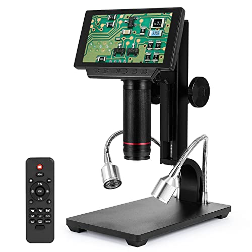 Microscopio digitale HDMI Linkmicro 5 pollici schermo 560X - Supporto software PC, interfaccia multimediale in tempo reale, telecomando IR per riparazione elettronica e saldatura di circuiti
