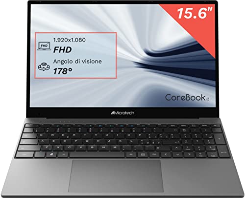Microtech Pc Portatile CoreBook i3, Laptop 15.6 Pollici, Schermo FH...