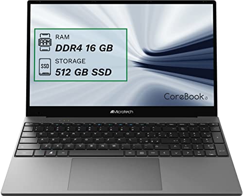Microtech Pc Portatile CoreBook i3, Laptop 15.6 Pollici, Schermo FH...