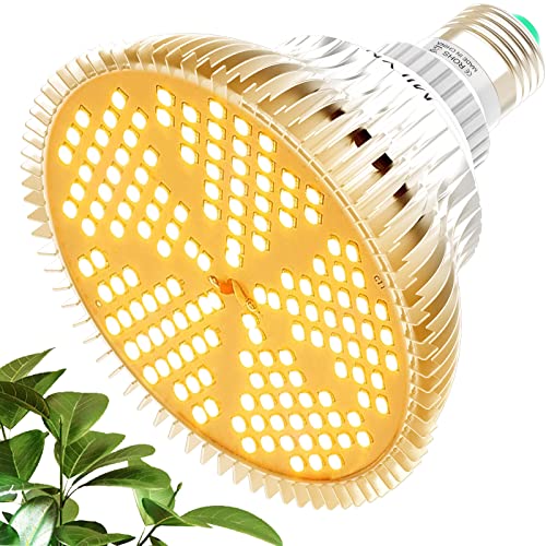 MILYN Lampada per Piante 100W, E27 Luce Piante LED Spettro Completo LED Grow Light, Lampada Piante Coltivazione Indoor per Piante da interno Serra Crescita, Fioritura e Fruttificazione