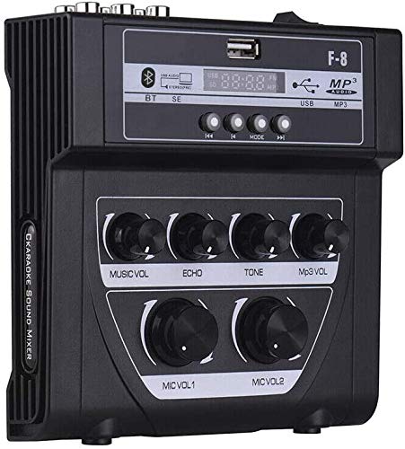 Mini mixer karaoke con microfono, audio stereo, adatto per interni ed esterni