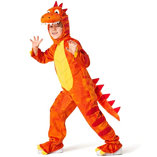 Morph Costumes Costume Dinosauro T-Rex Arancione Bambino, Vestito Carnevale, Taglia S