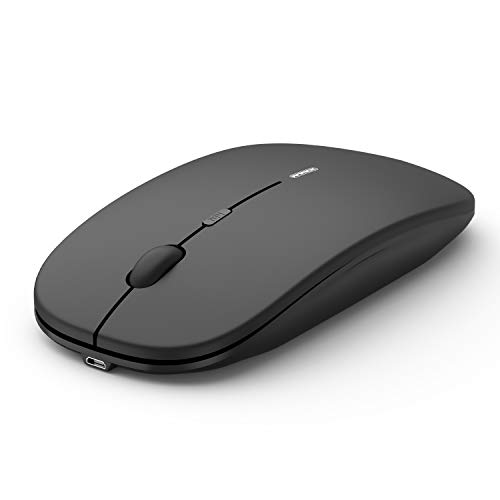Mouse Wireless,Anmck Ergonomico Clic Silenzioso Ricaricabile Mouse Senza Fili,3D USB Mini Mouse Ottico 3 Livelli Regolabile Dpi,Portatile Mouse Leggero Per Computer Portatile Pc Mac Macbook Pro-Nero