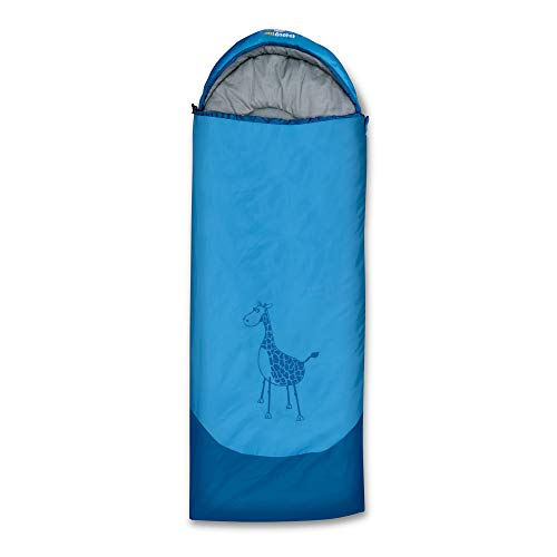 outdoorer Sacco a pelo per bambini Dream Express – Sacco a pelo per bambini, foderato in cotone (blu giraffa)