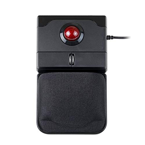 Perixx PERIPRO-506 Mouse con USB Trackball Mouse – 100 x 80 x 42 mm – 25 mm Trackball lucido – Poggiapolsi in gel rimovibile – Rotella di scorrimento