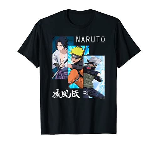 Naruto Shippuden 3 Pannelli e Kanji Maglietta