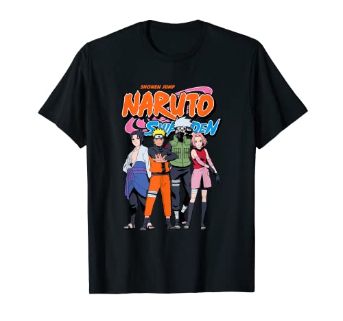Naruto Shippuden Squadra 7 con il logo di Naruto Maglietta