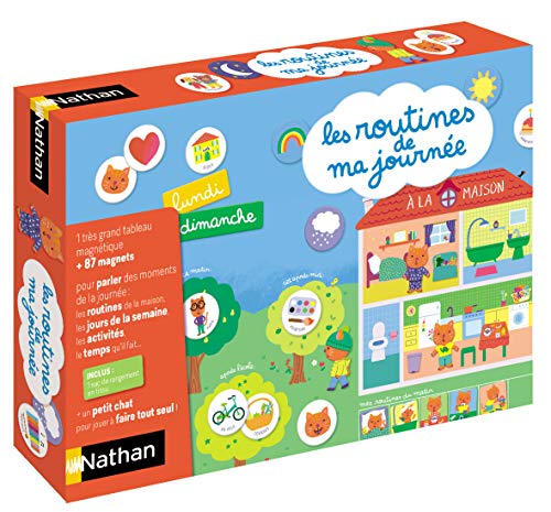 Nathan-Le Routine Primo Calendario Magnetico per organizzare la Giornata dei Bambini dai 3 Anni, Multicolore, 31556
