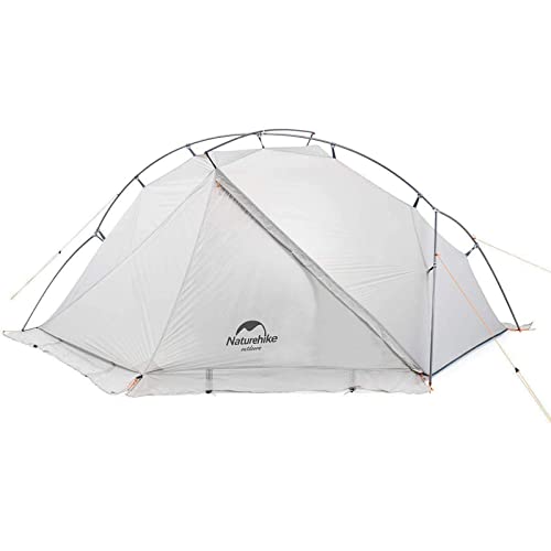 Naturehike VIK Tenda Ultraleggera Nylon 15D Singolo Strato Leggera Tenda da Zaino per Una Persona per Escursionismo in Campeggio (Bianco con Gonna)