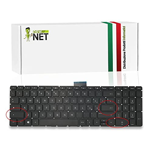 New Net Keyboards - Tastiera Italiana Compatibile con Notebook HP Pavilion 15-bs005nl 15-bs008nl 15-bs009nl 15-bs010nl 15-bs011nl 15-bs012nl 15-bs013nl 15-bs014nl Nera Retroilluminata