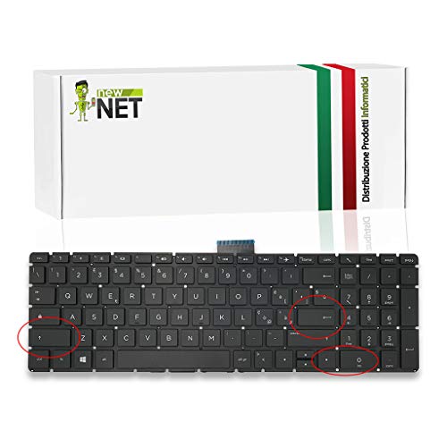 New Net Keyboards - Tastiera Italiana Compatibile con Notebook HP 250 G6 255 G6 Pavilion 15-BS 15Q-BD 17G-BR 15-CC 15-BW 15-CB 17-BS Serie 15-bs068nd 15-bs070nd 15-bs092nd