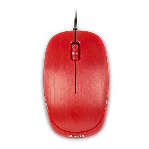 NGS FLAME RED - Mouse Ottico 1000dpi con Cavo USB, Mouse per Comput...