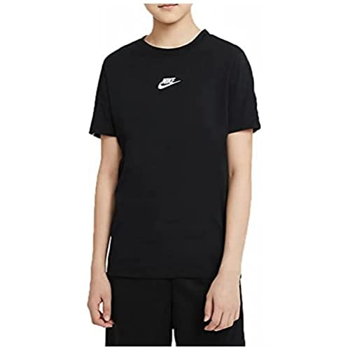 Nike B NSW Repeat Tee SS T-Shirt, Black White, 8-10 Anni Bambino