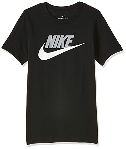 Nike B NSW Tee Futura Icon TD, T-Shirt Bambino, Black Lt Smoke Grey...