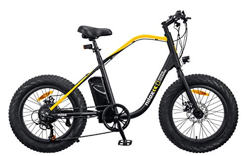 Nilox - E-Bike J3 National Geographic - Bici Elettrica a Pedalata Assistita - Motore Brushless High Speed da 250 W e Batteria LG da 36 V - 10.4 Ah - Ruote 20” Fat e Cambio Shimano a 7 Marce