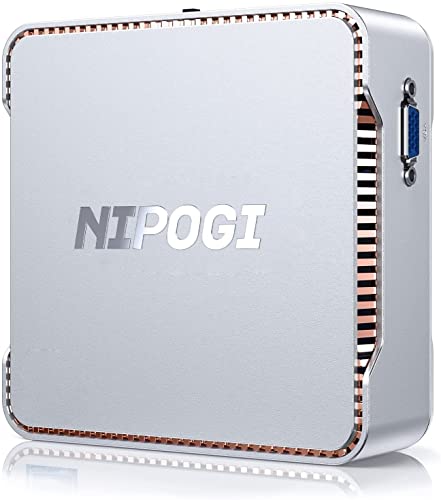 NiPoGi Mini PC, 8GB RAM 256GB M.2 SSD Celeron J4125 Micro Desktop PC Windows 11 Pro, 2X HDMI+VGA Triple Display, 2.4+5G Dual WiFi, 4K@60Hz Home Ufficio Mini PC | Business Fisso Computer
