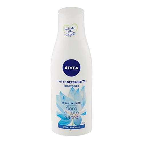 NIVEA Latte Detergente Idratante da 200 ml, Latte Detergente Viso I...